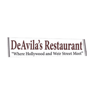 DeAvila's Restaurant sign with slogan.